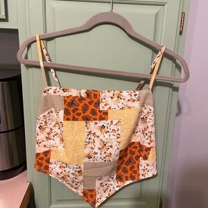 Medium Shein Patchwork Floral Crop Top